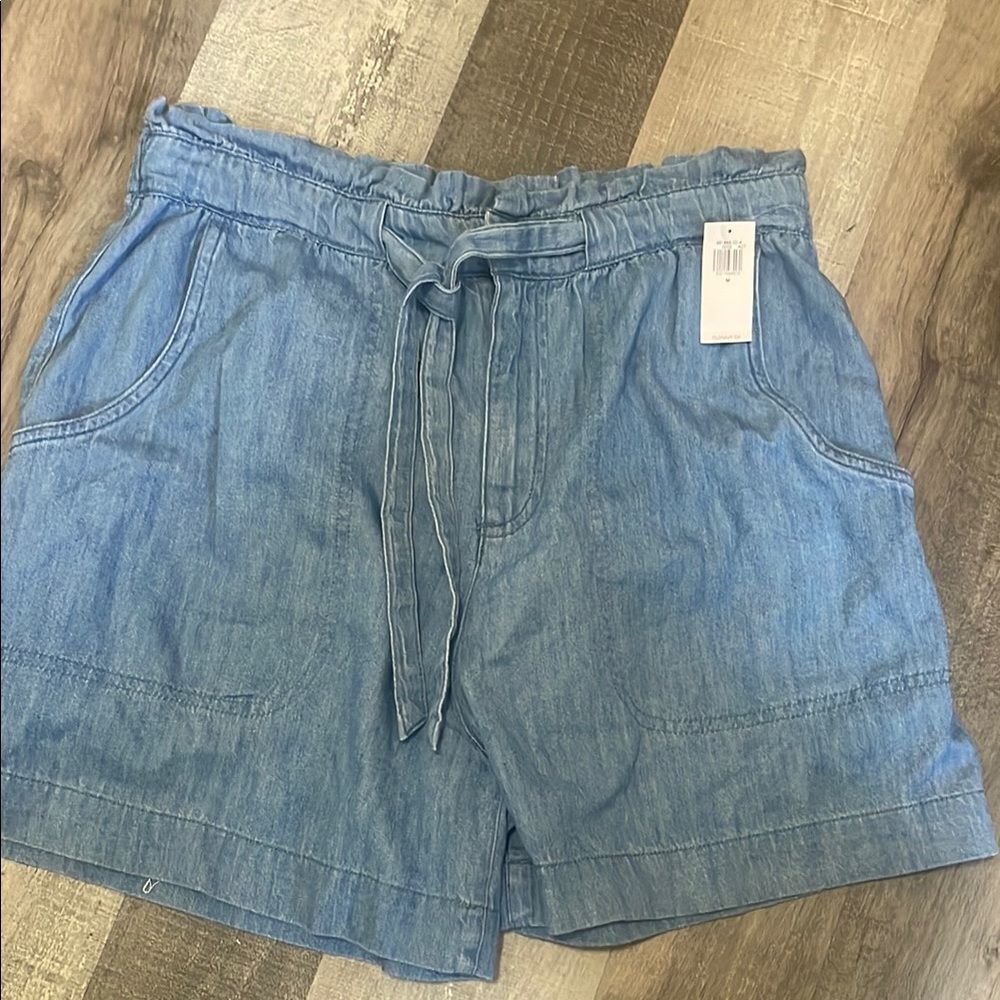 Old Navy Blue paper bag  Jean Shorts Elastic Waist